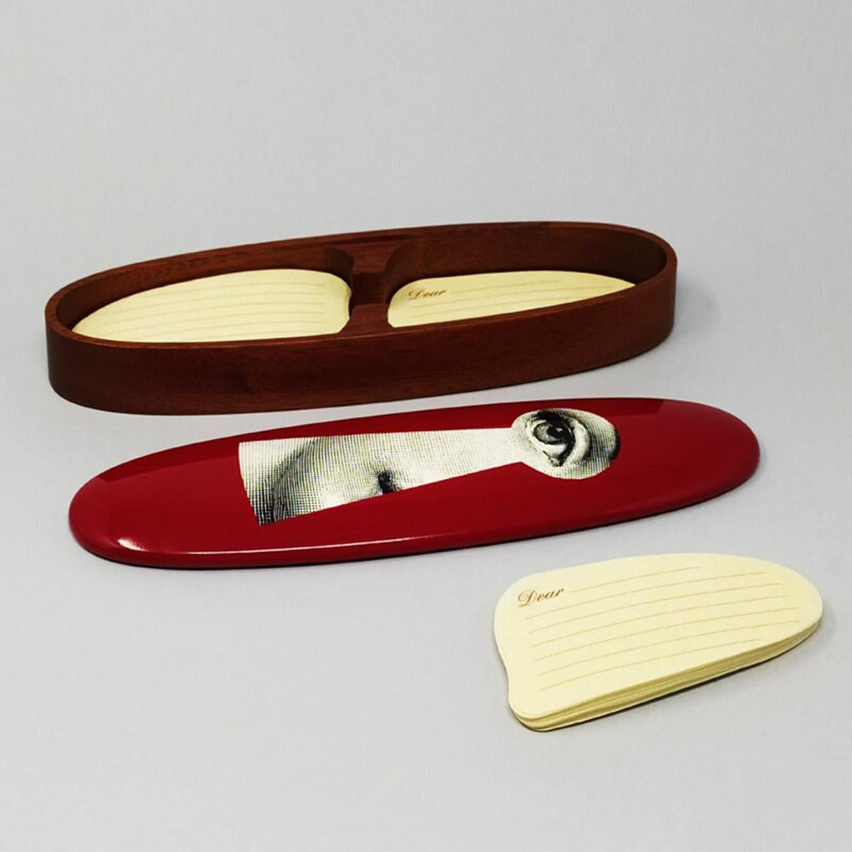 Late 20th Century 1990s Astonishing Red Fornasetti Wood Box by Fornasetti.