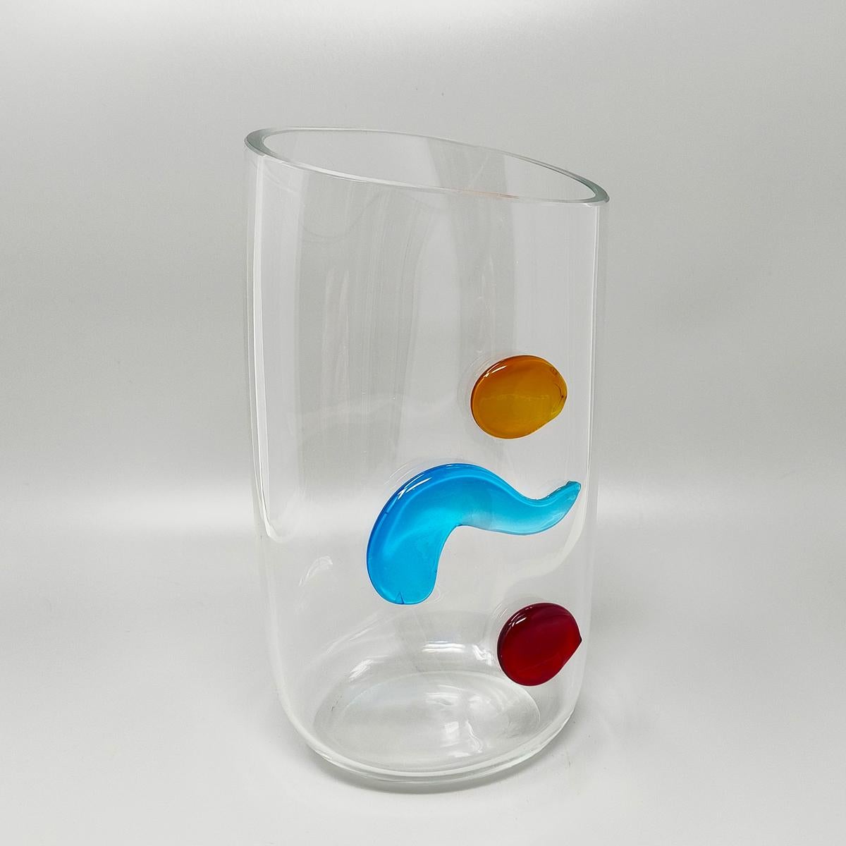 Mid-Century Modern 1990s Astonishing Vase in Murano Glass by Alfredo Barbini. Made in Italy For Sale