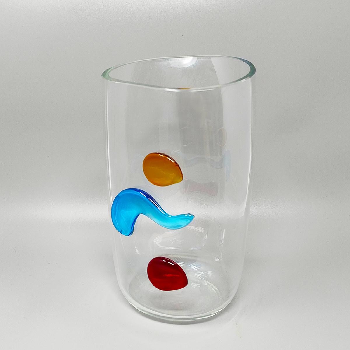 Italian 1990s Astonishing Vase in Murano Glass by Alfredo Barbini. Made in Italy For Sale
