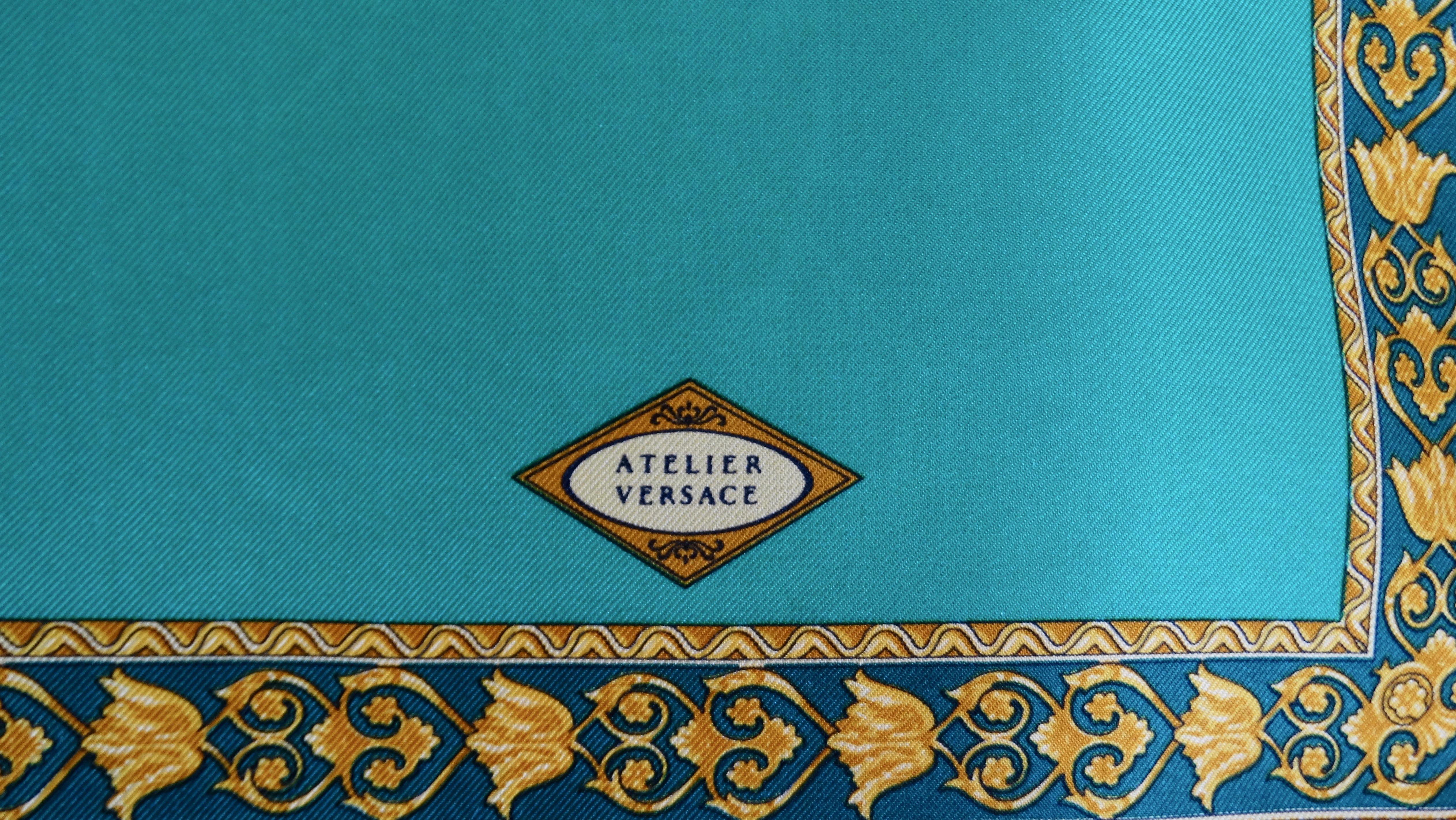 1990s Atelier Versace Baroque Motif Silk Scarf  1