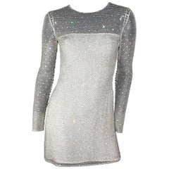 1990s Atelier Versace by Gianni Versace Beaded Mesh Silk Dress