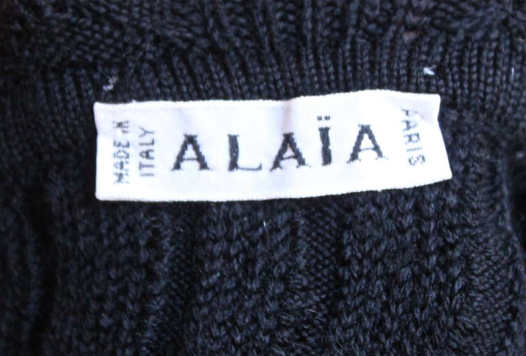 1990's AZZEDINE ALAIA black crocheted dress In Excellent Condition For Sale In San Fransisco, CA