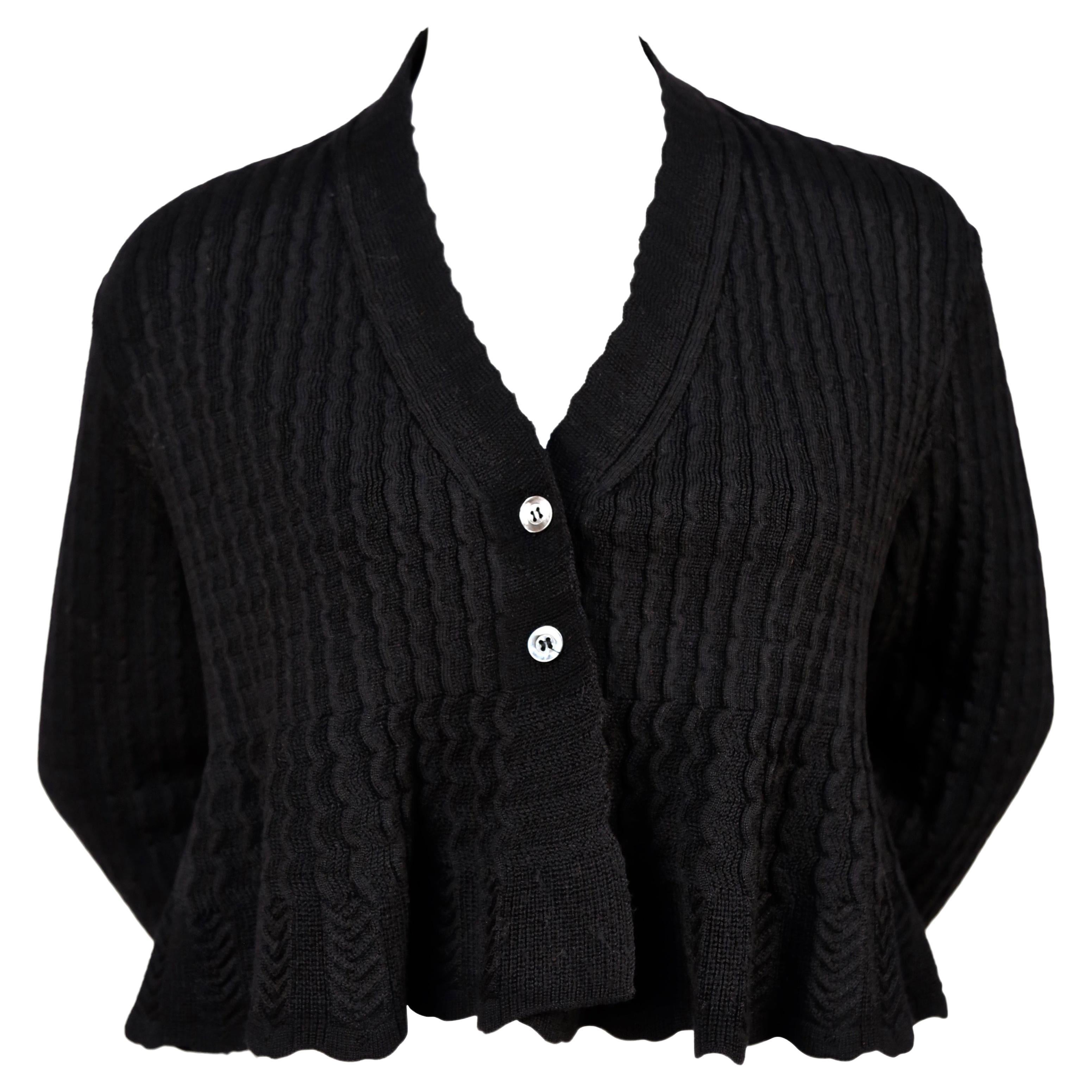 1990's AZZEDINE ALAIA black cropped cardigan sweater