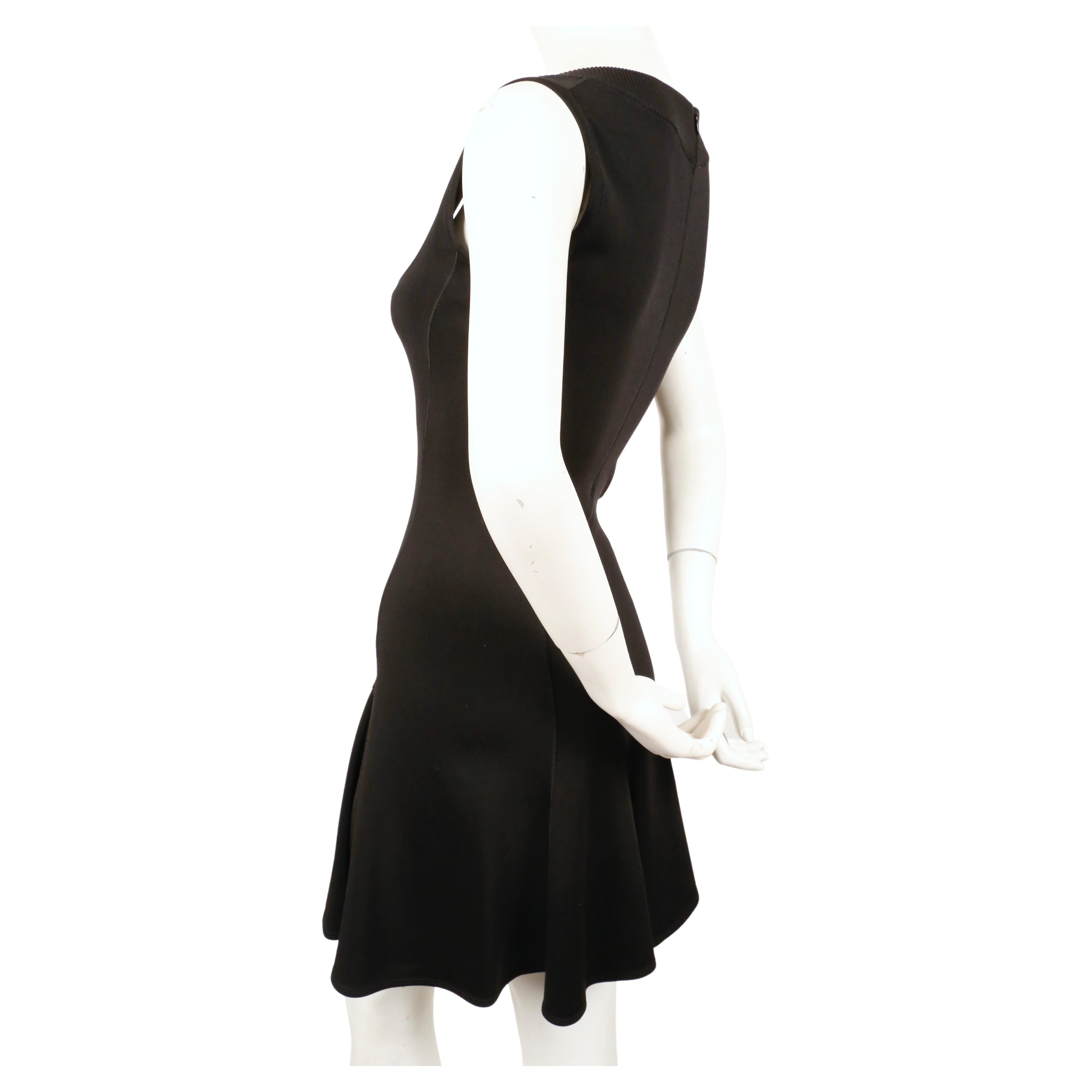 1990's AZZEDINE ALAIA black flared sleeveless dress  In Good Condition For Sale In San Fransisco, CA
