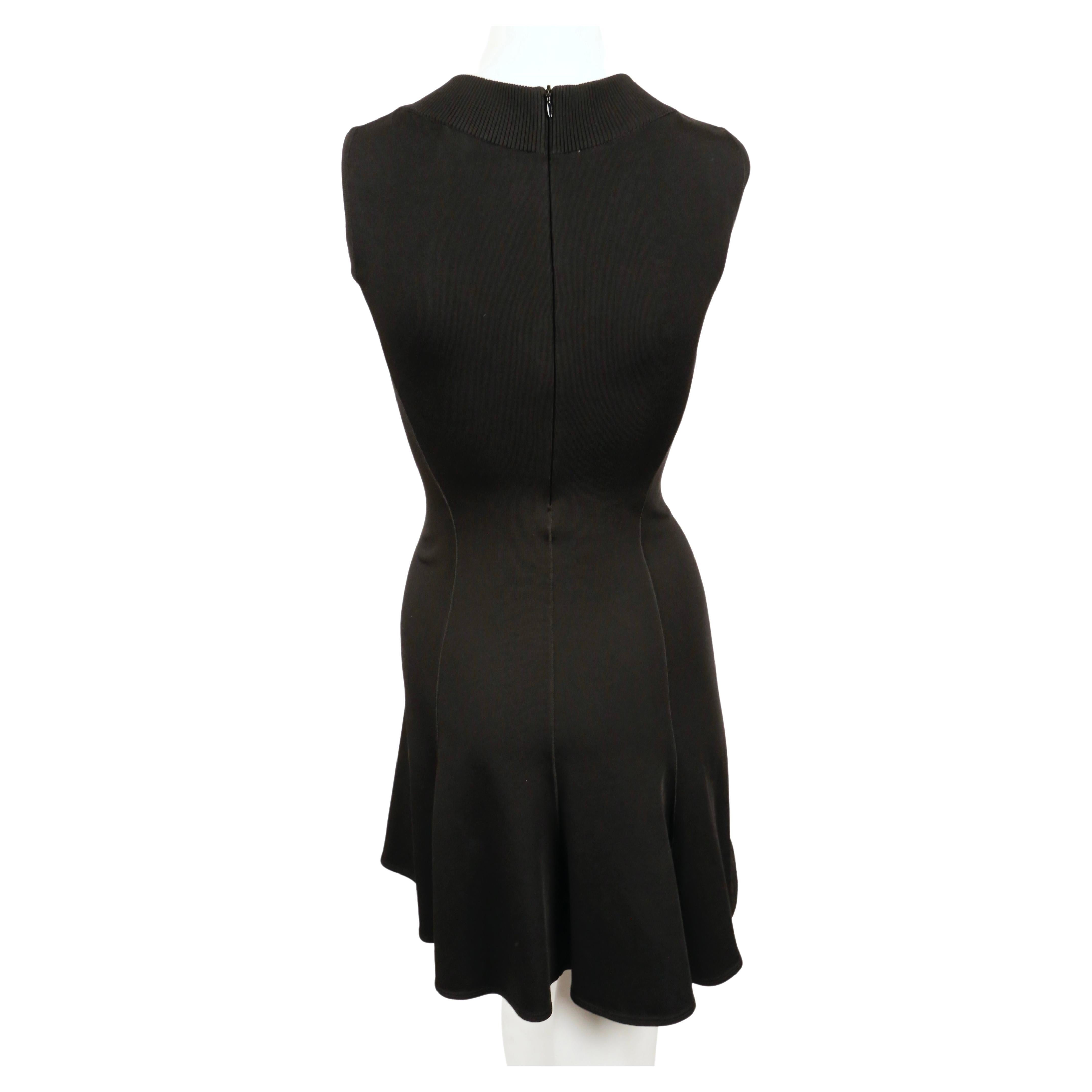 Women's or Men's 1990's AZZEDINE ALAIA black flared sleeveless dress  For Sale