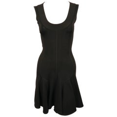 Azzedine Alaïa - Robe sans manches évasée noire et évasée, années 1990