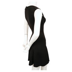 1990's AZZEDINE ALAIA black flared sleeveless RUNWAY dress