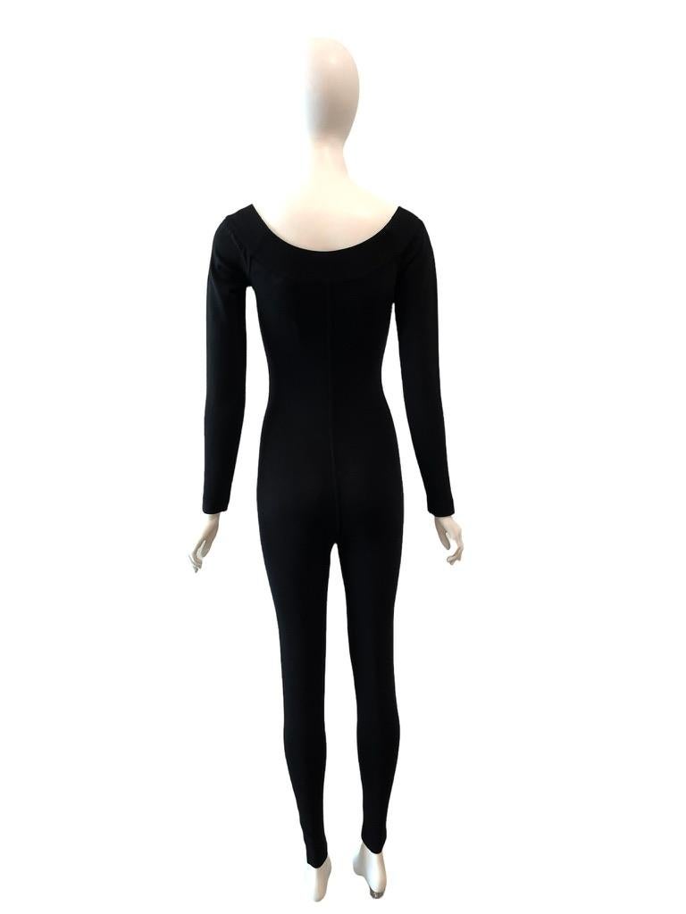 1990's Azzedine Alaia Black Knit Off Shoulder Stretch Catsuit
Condition: Excellent
Rayon-Nylon-Spandex
Made in Italy
Bust: 28
