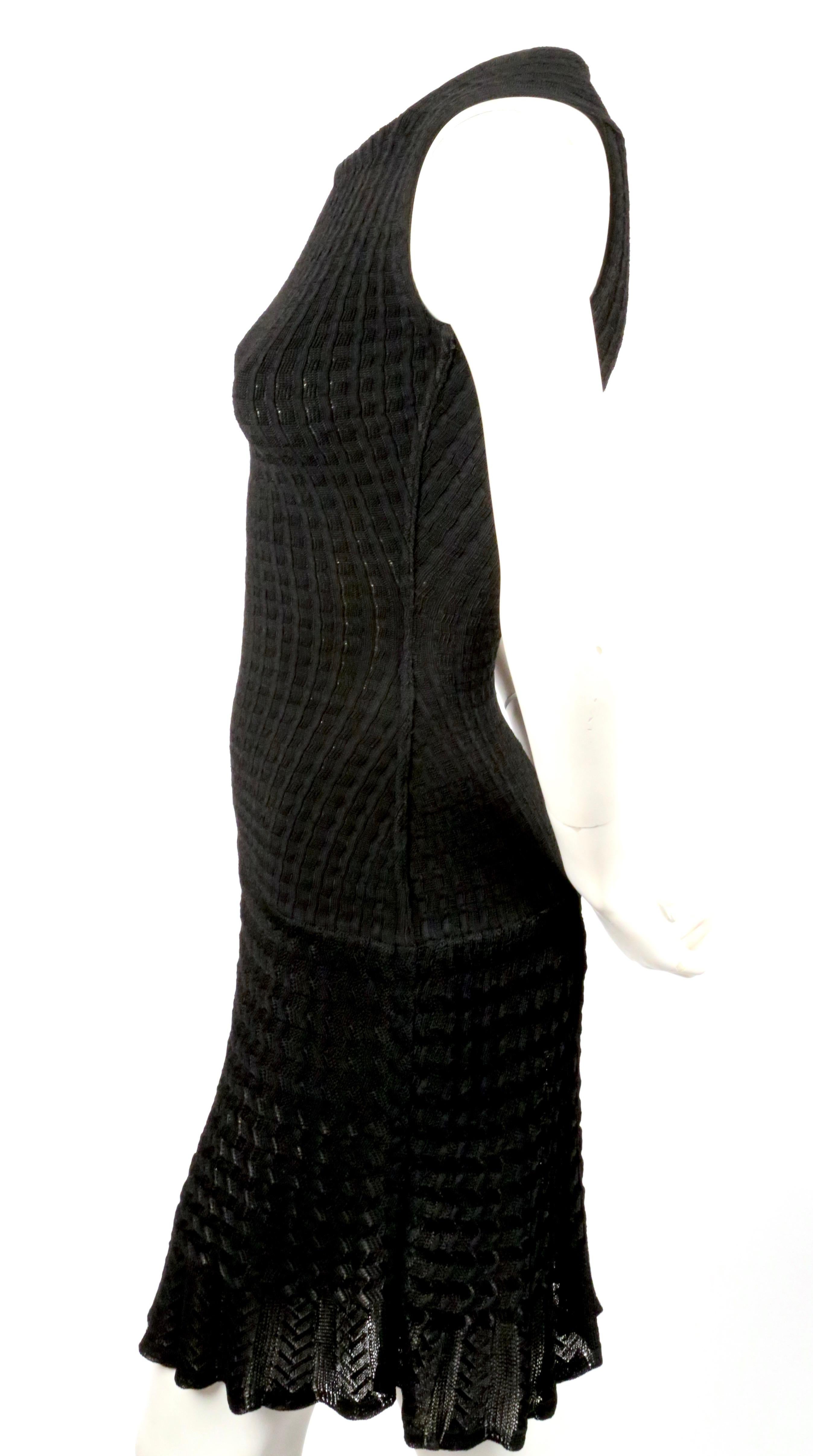 1990er Jahre AZZEDINE ALAIA schwarzes ärmelloses Strickkleid mit durchsichtigem Saum im Zustand „Gut“ im Angebot in San Fransisco, CA