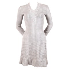 Azzedine Alaïa - Robe en maille crochetée bleue à manches évasées, années 1990
