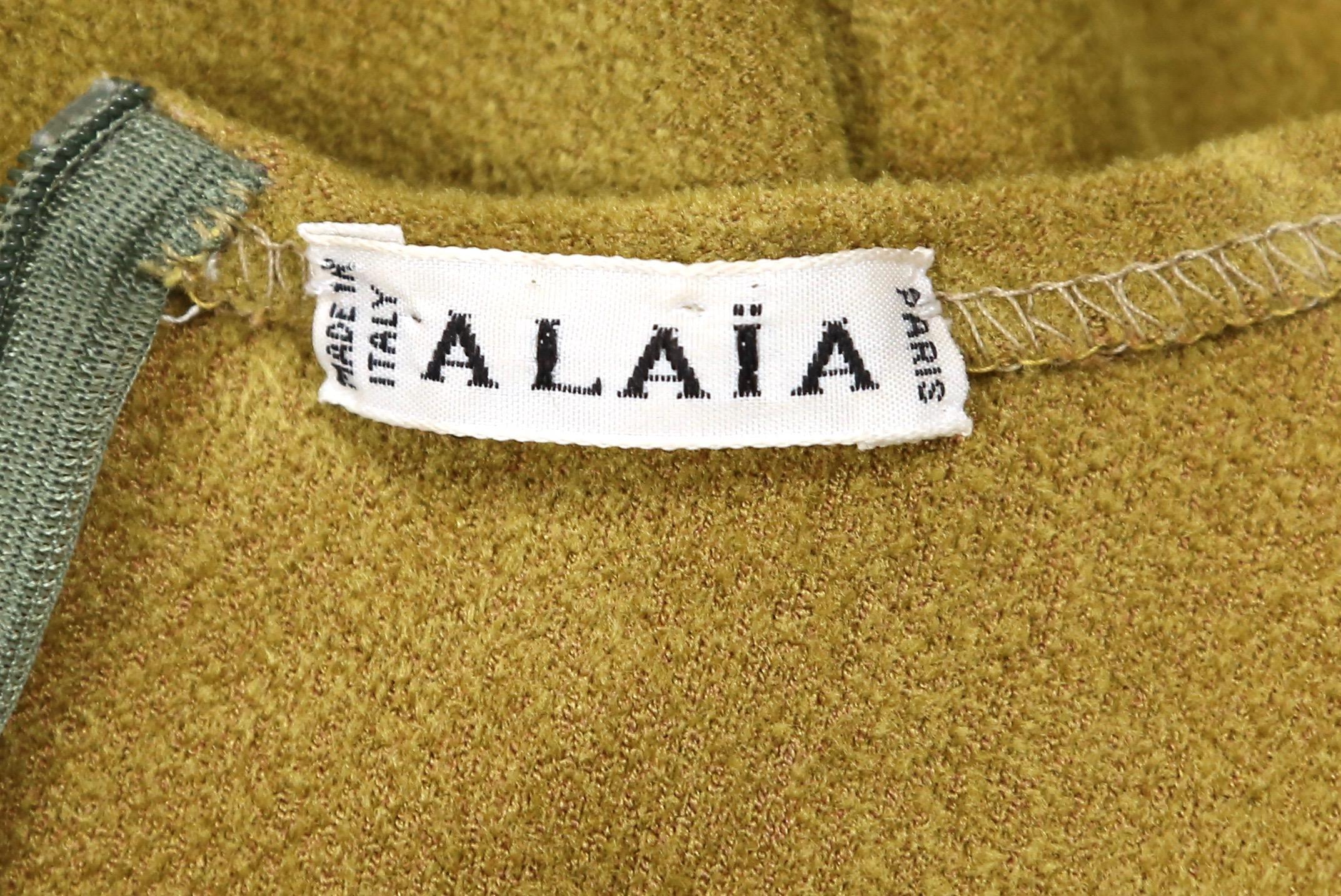 Abito in ciniglia anni '90 AZZEDINE ALAIA chartreuse in vendita 2