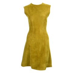 1990's AZZEDINE ALAIA chartreuse chenille dress