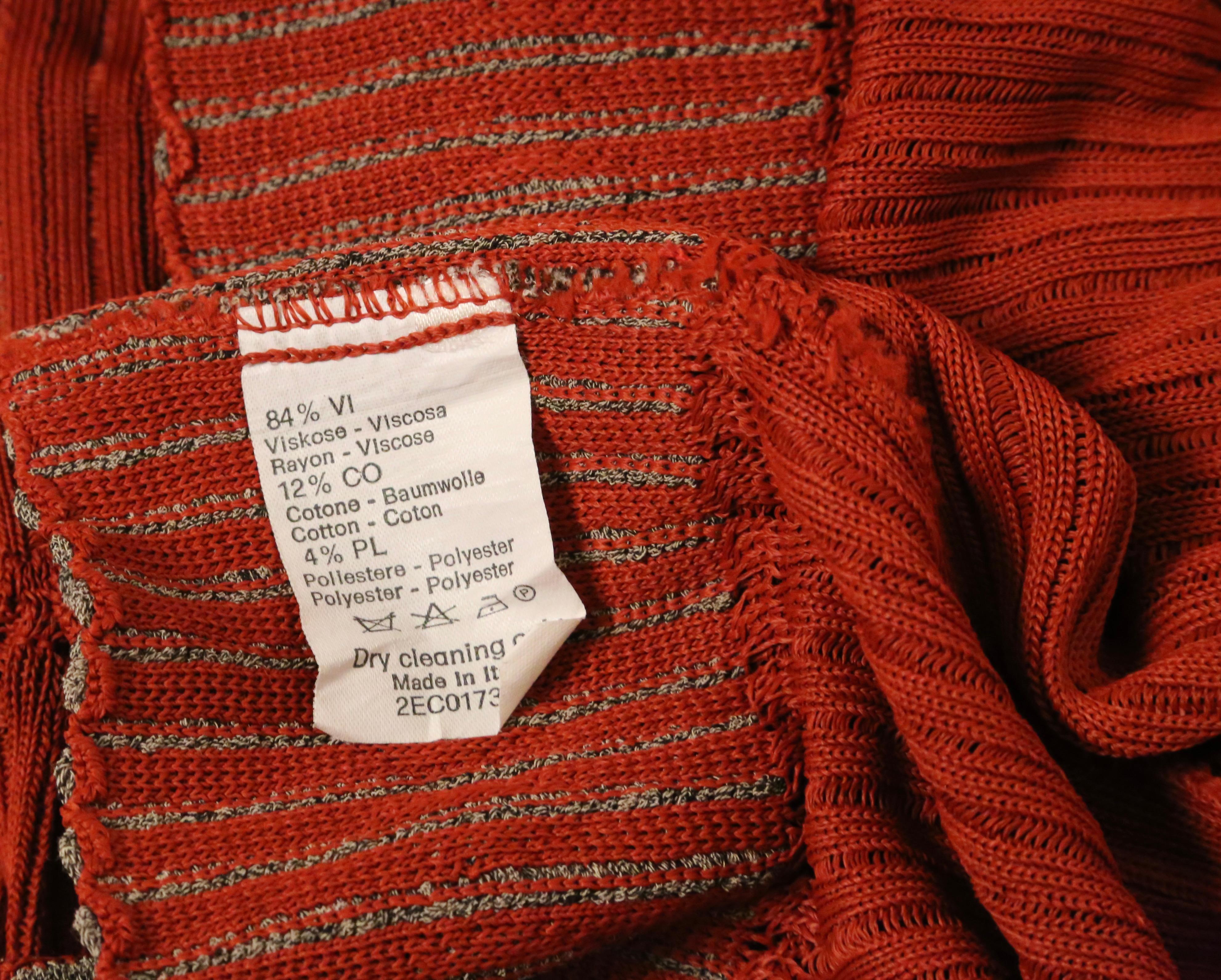 1990's AZZEDINE ALAIA cinnamon semi sheer skirt with contrasting trim For Sale 5