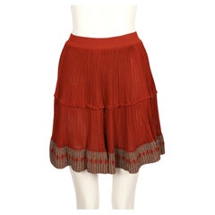 1990's AZZEDINE ALAIA cinnamon semi sheer skirt with contrasting trim