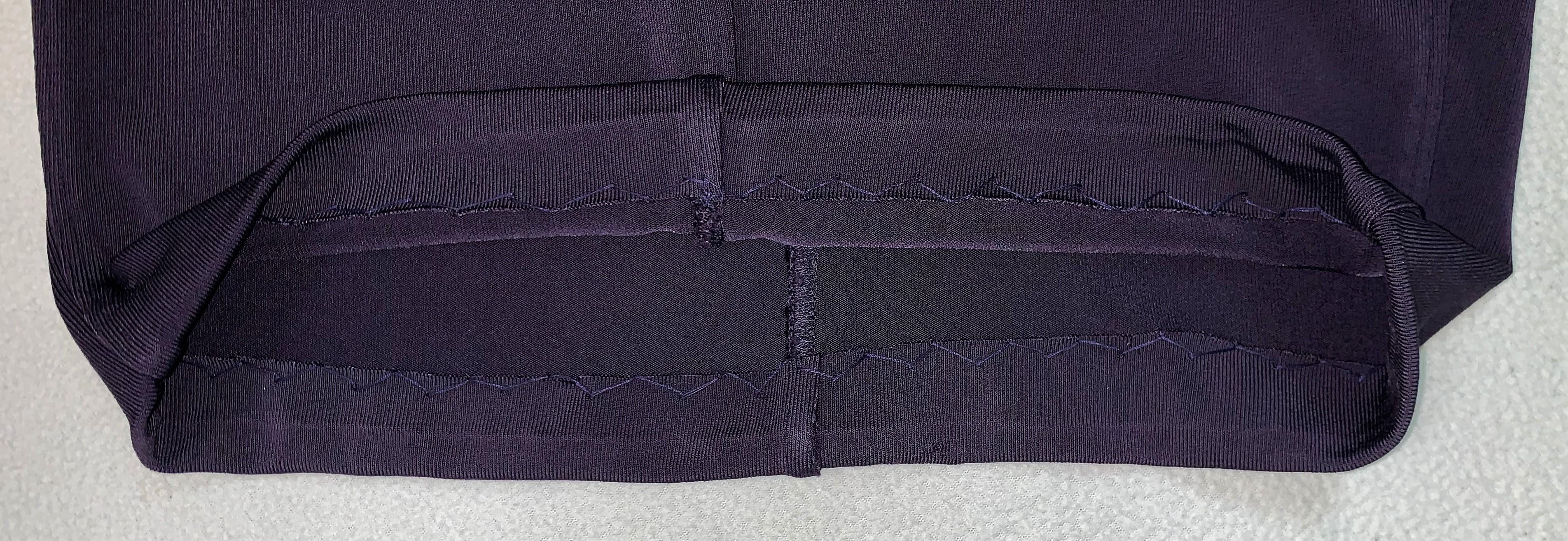 Black 1990's Azzedine Alaia Dark Purple Strappy Bodycon Wiggle Mini Dress