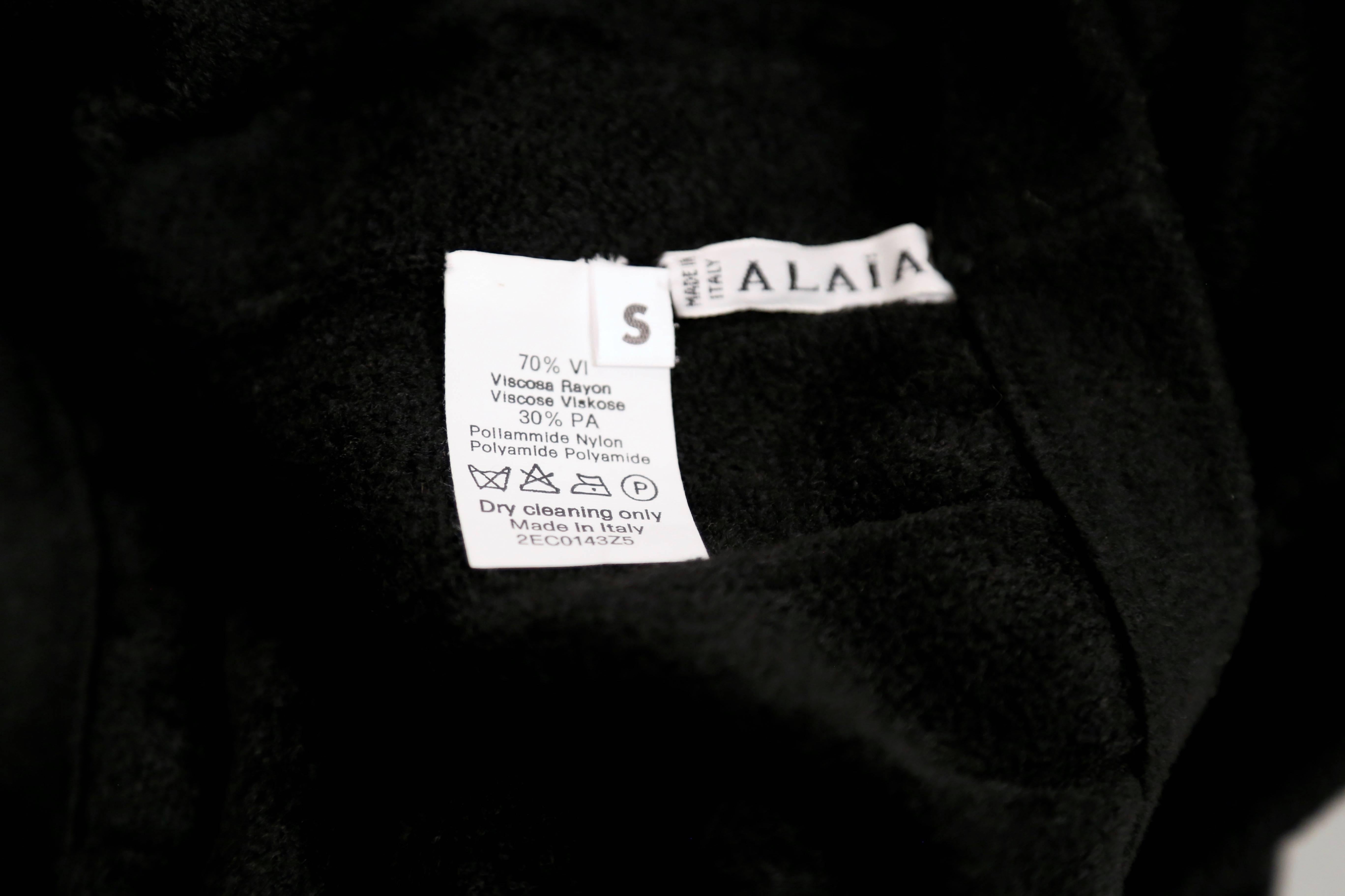 Women's or Men's 1990's AZZEDINE ALAIA long black chenille knit skirt