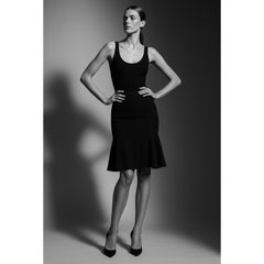 1990s Azzedine Alaïa Trumpet Skirt Black Perforated Viscose Vintage Size S