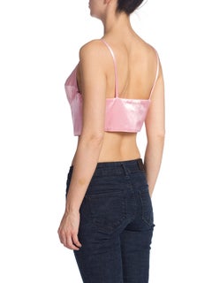 1990S VERSUS MORPHEW VINTAGE Light Pink Rayon & Silk Satin Bustier Top