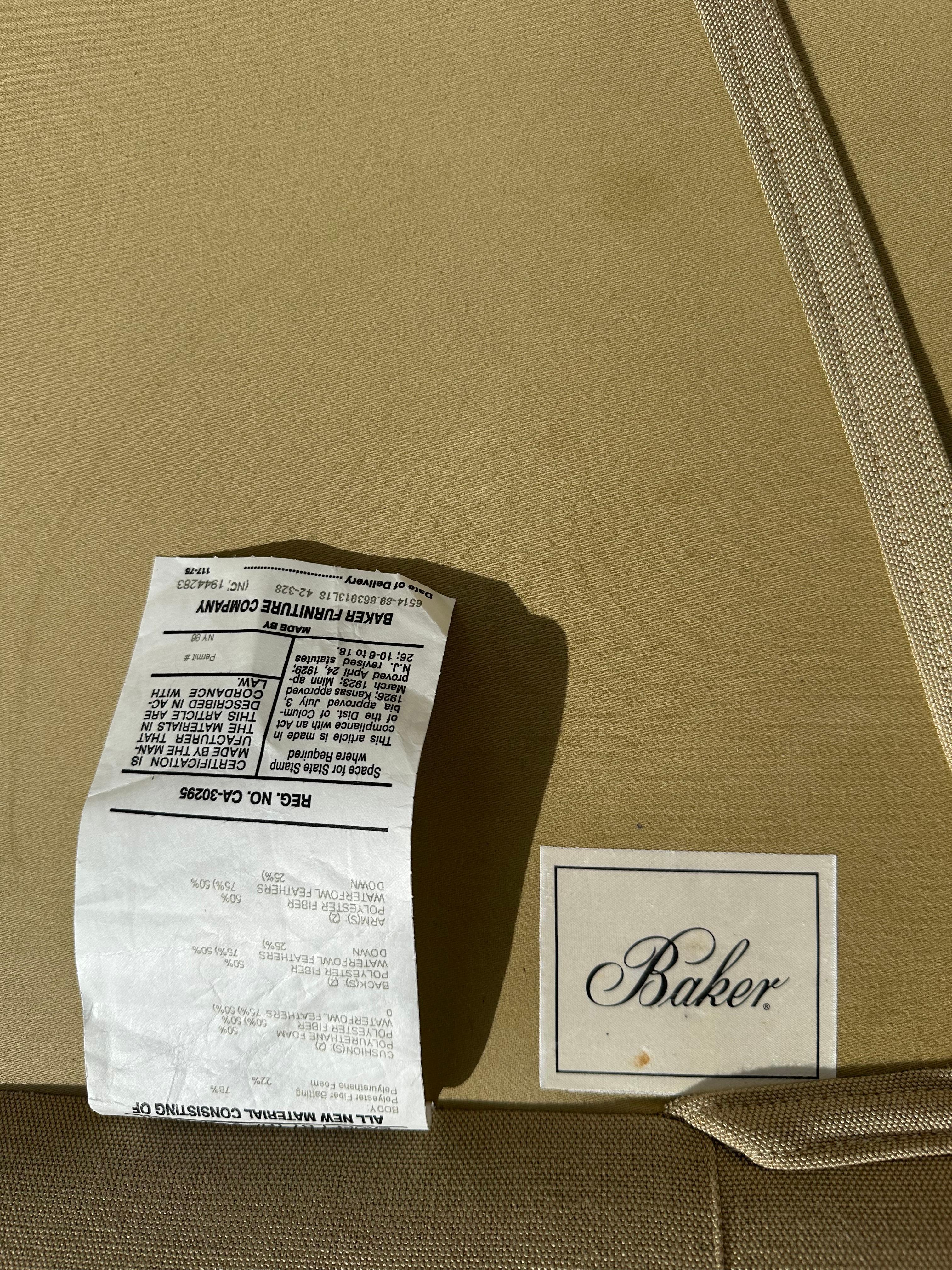 1990 Baker Canapé en lin beige Knole en vente 10