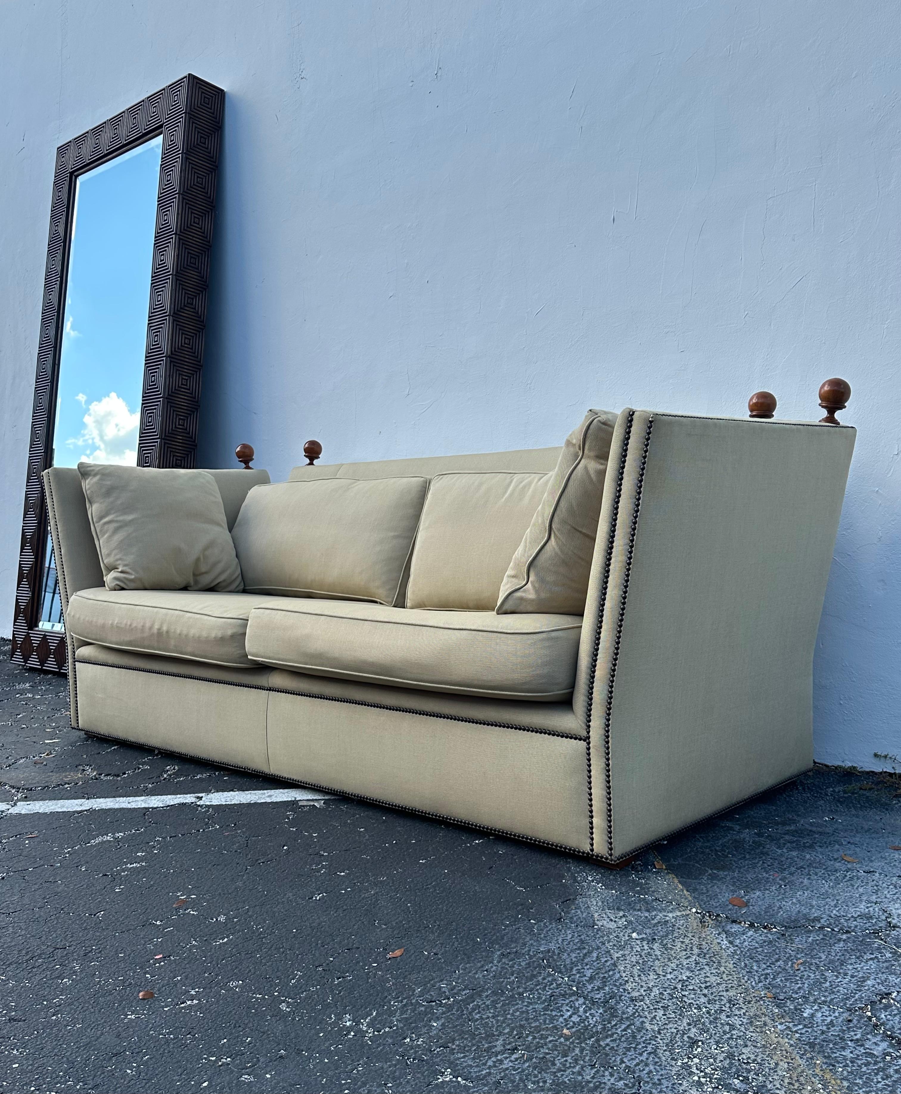 Fin du 20e siècle 1990 Baker Canapé en lin beige Knole en vente