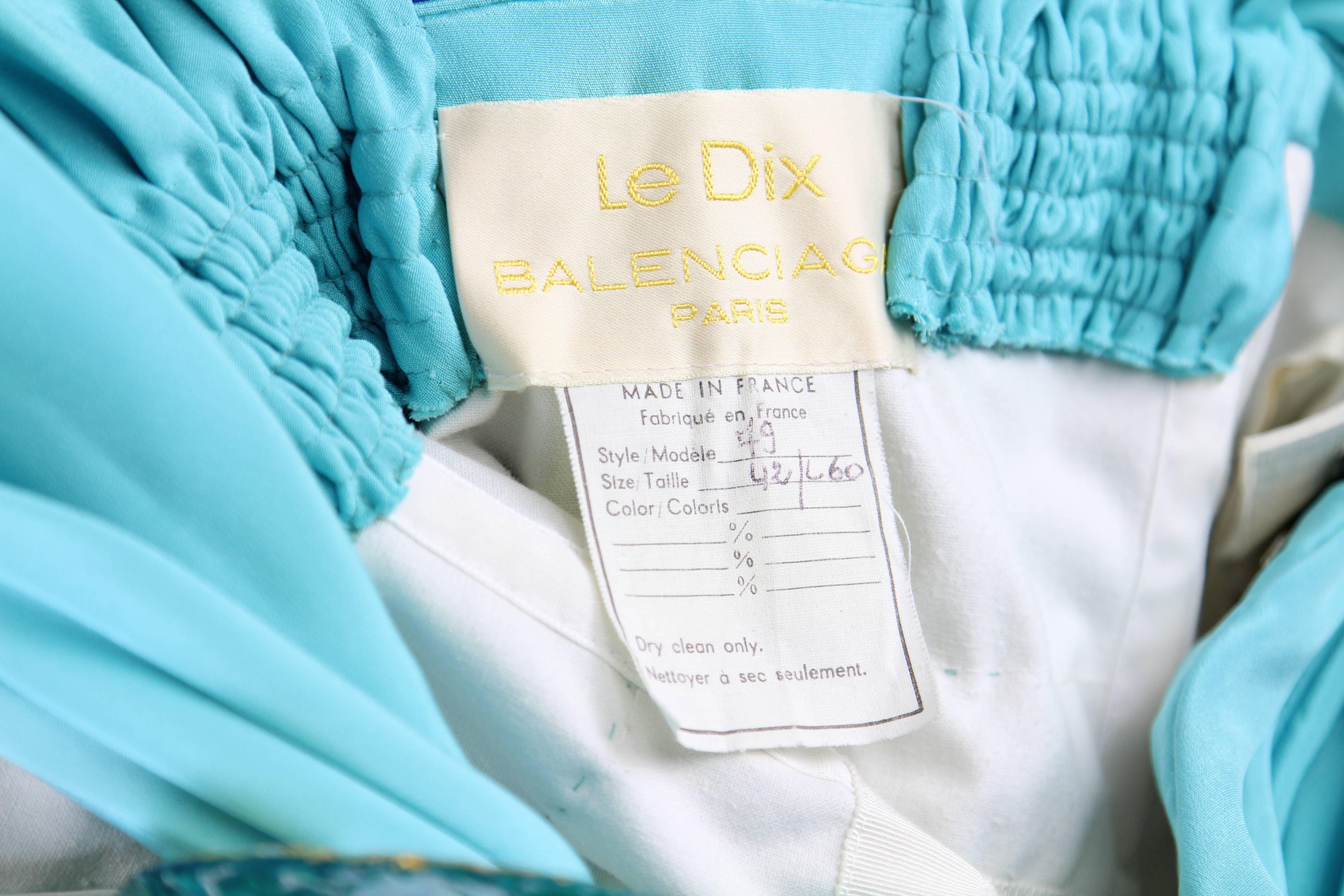 1990s Balenciaga Baby Blue Dress 4