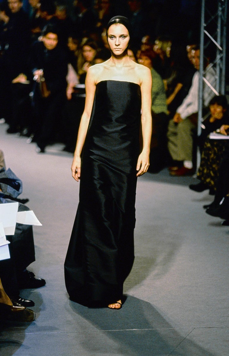 1990s Balenciaga Beige Silk Chiffon Column Dress For Sale at 1stDibs
