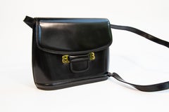 Schwarze Leder-Umhängetasche von Bally aus den 1990er Jahren