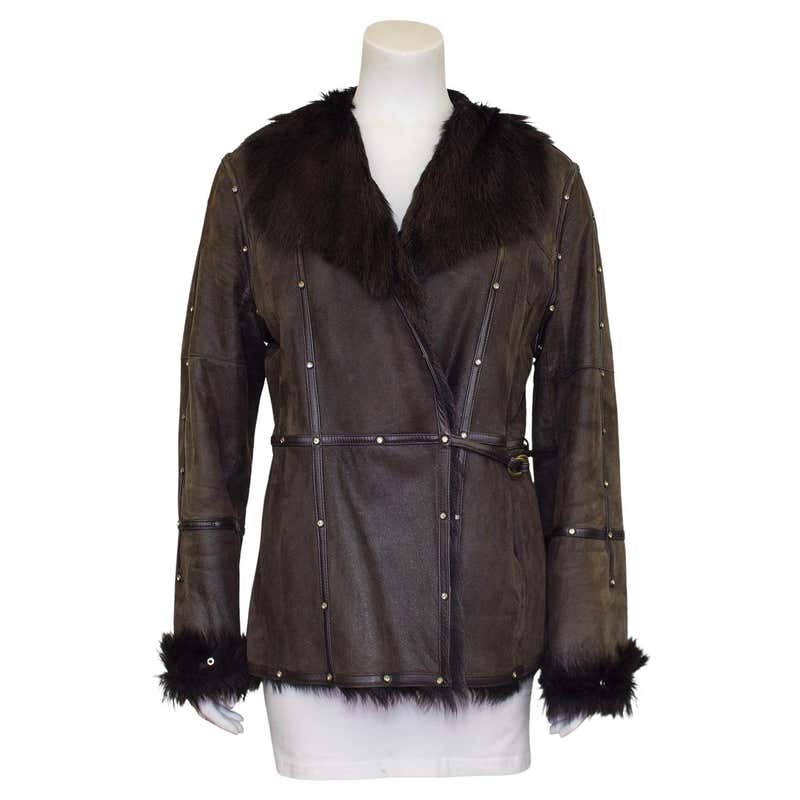 BALMAIN Embellished woven cotton and shearling fur jacket at 1stDibs