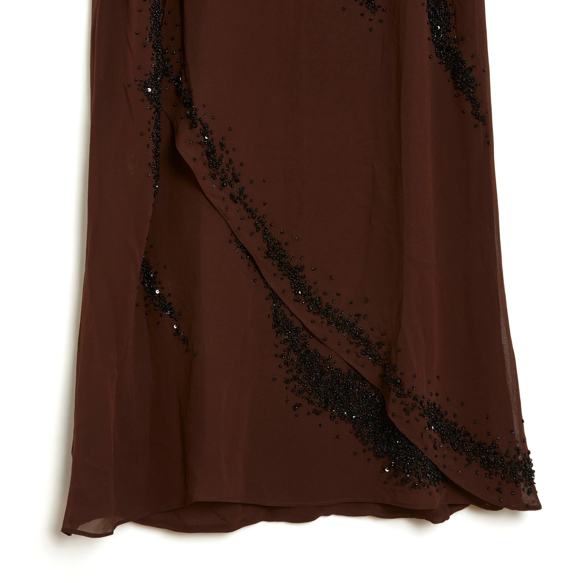 Black 1990s Balmain silk crepe maxi dress FR38 For Sale