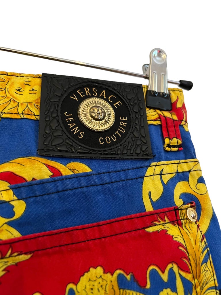 1990's Baroque Gianni Versace High waisted Colourful Rococo