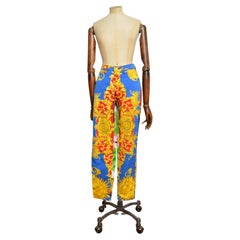 1990's Baroque GIANNI VERSACE High waisted Colourful Rococo patterned Jeans
