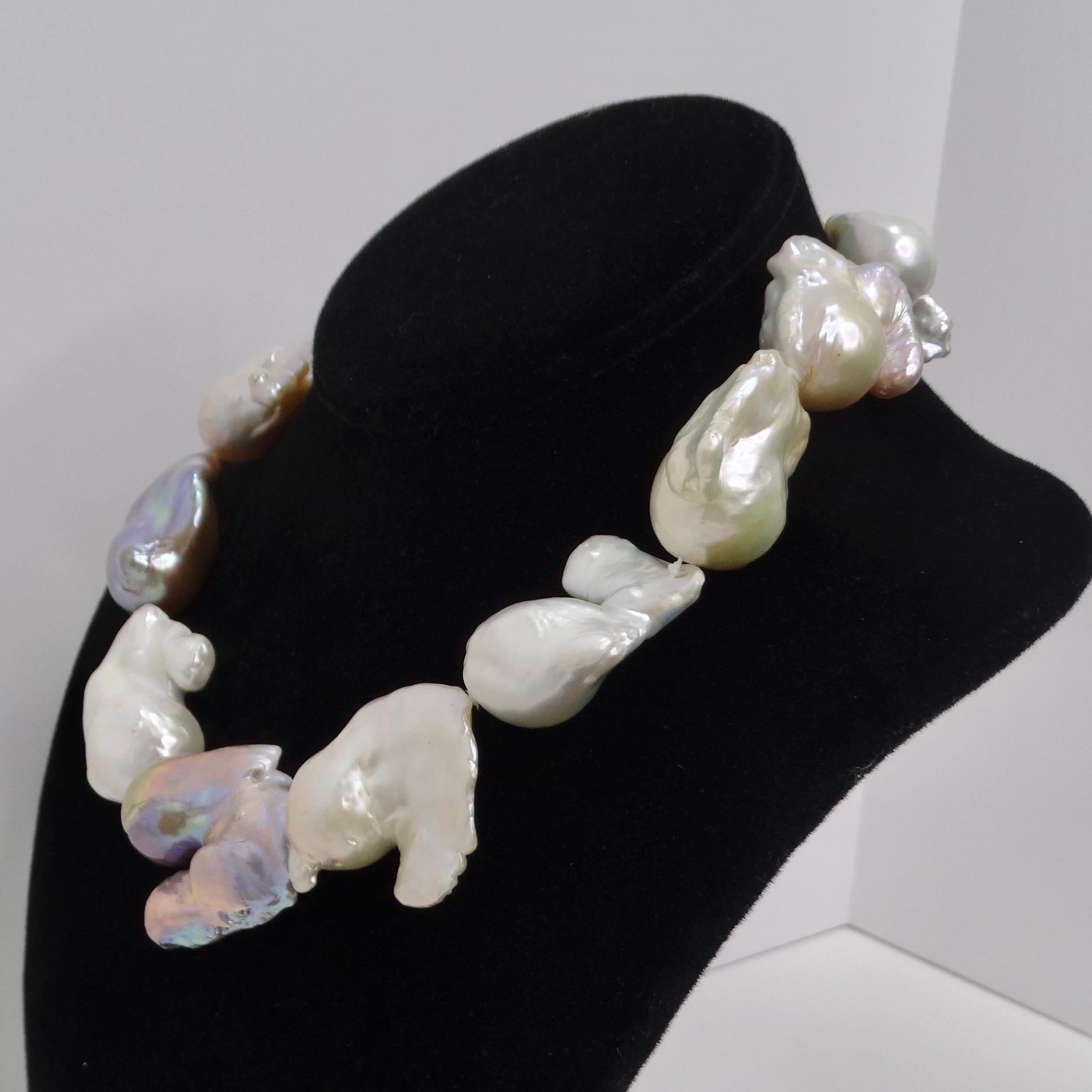 1990s Baroque Pearl Necklace In Excellent Condition For Sale In Scottsdale, AZ