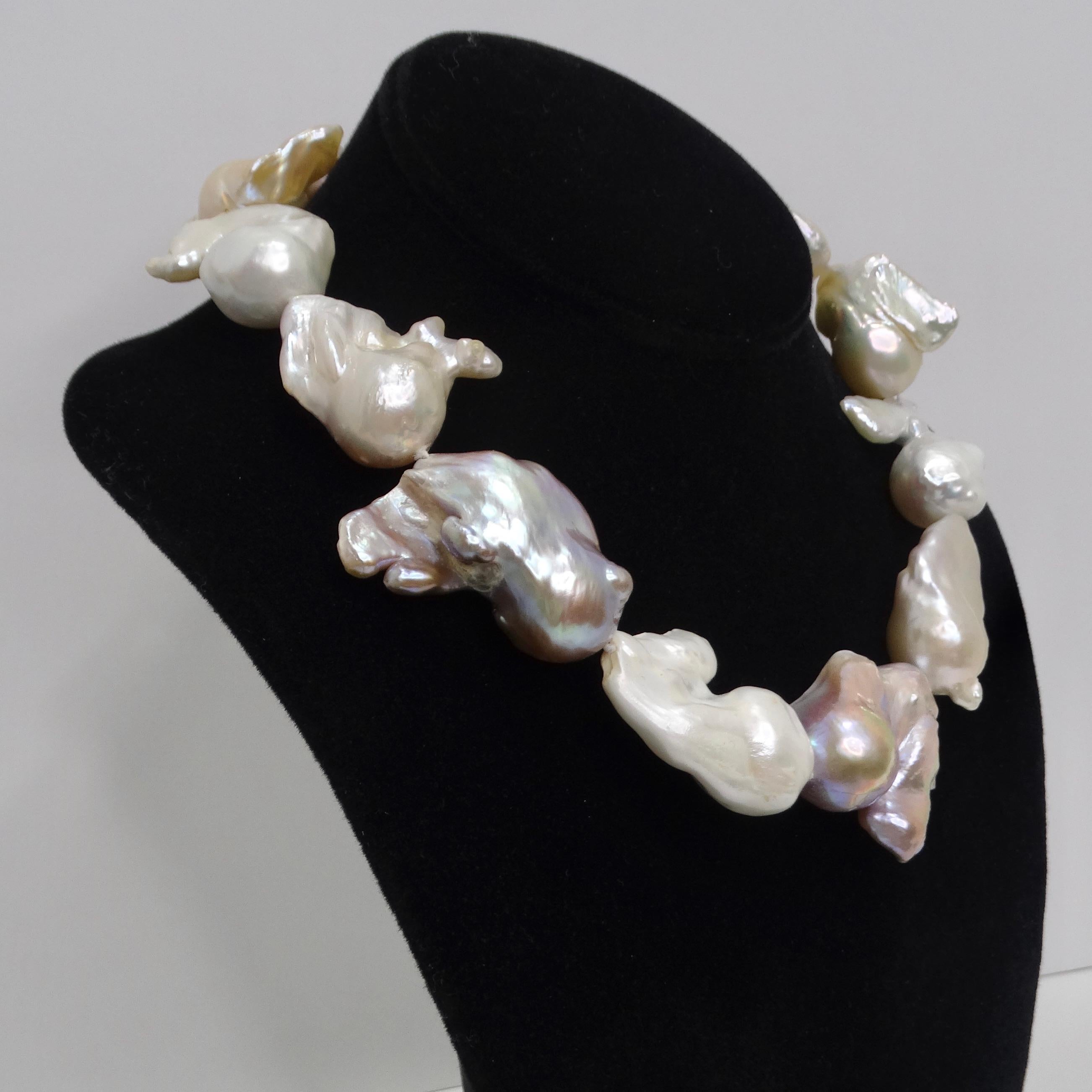 1990s Baroque Pearl Necklace For Sale 1