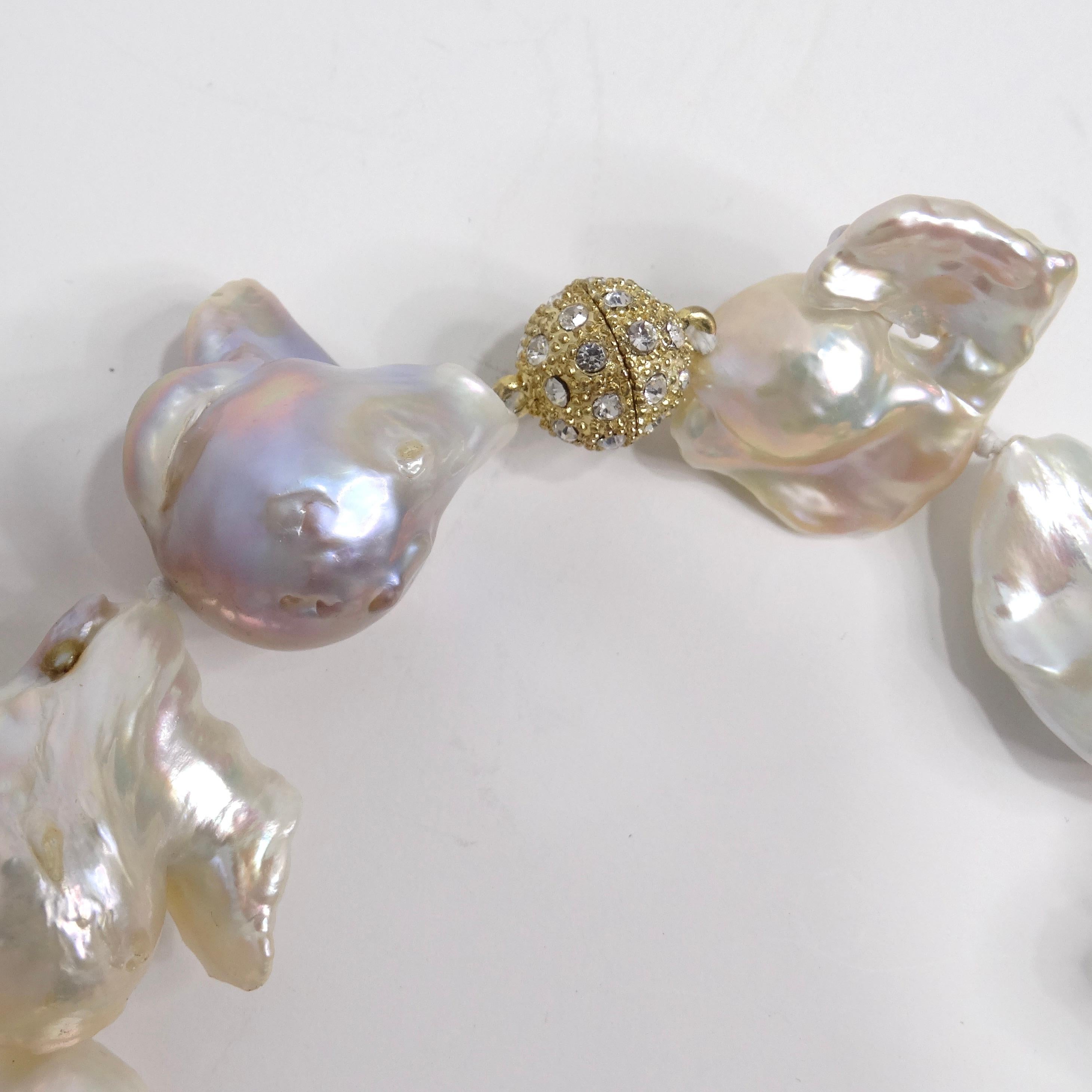 1990s Baroque Pearl Necklace For Sale 2