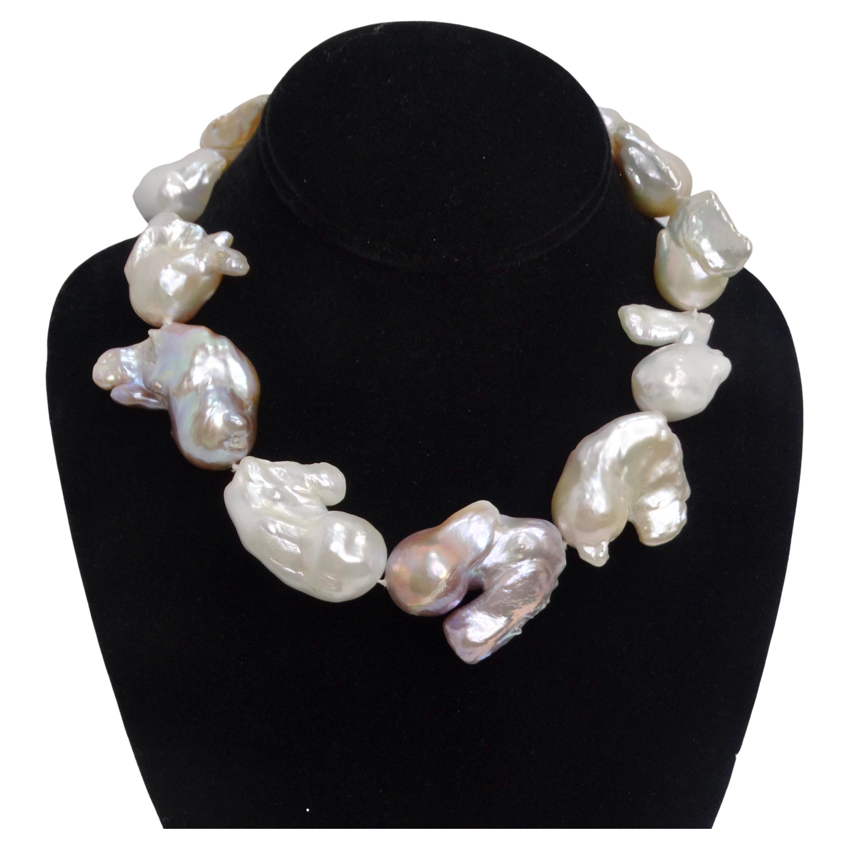 1990s Baroque Pearl Necklace For Sale