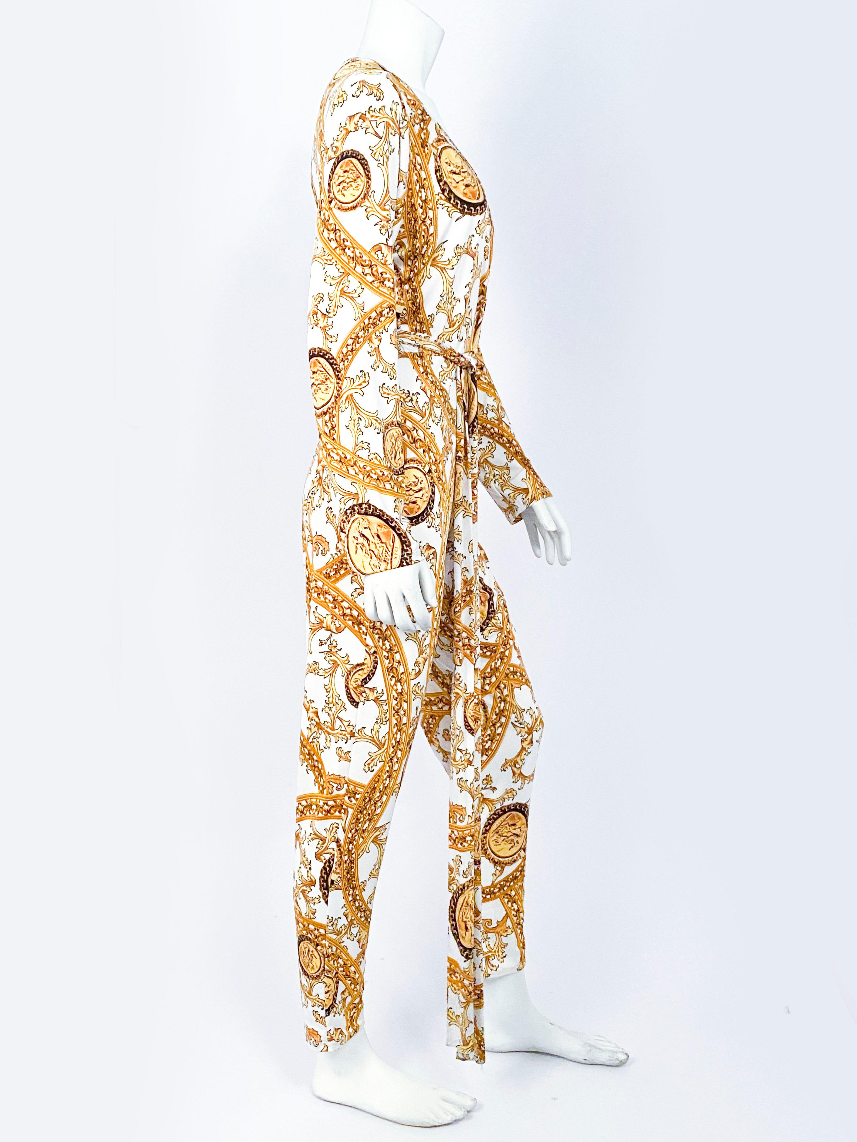 1990s Baroque Printed Jumpsuit In Good Condition In San Francisco, CA