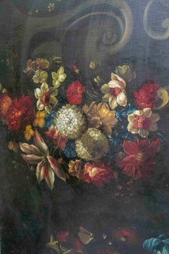 1990s Baroque Still Life with Floral Garlands