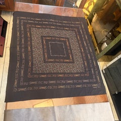 Sciarpa barocca anni '90 in seta marrone cioccolato con motivo simmetrico di Stefano Ricci