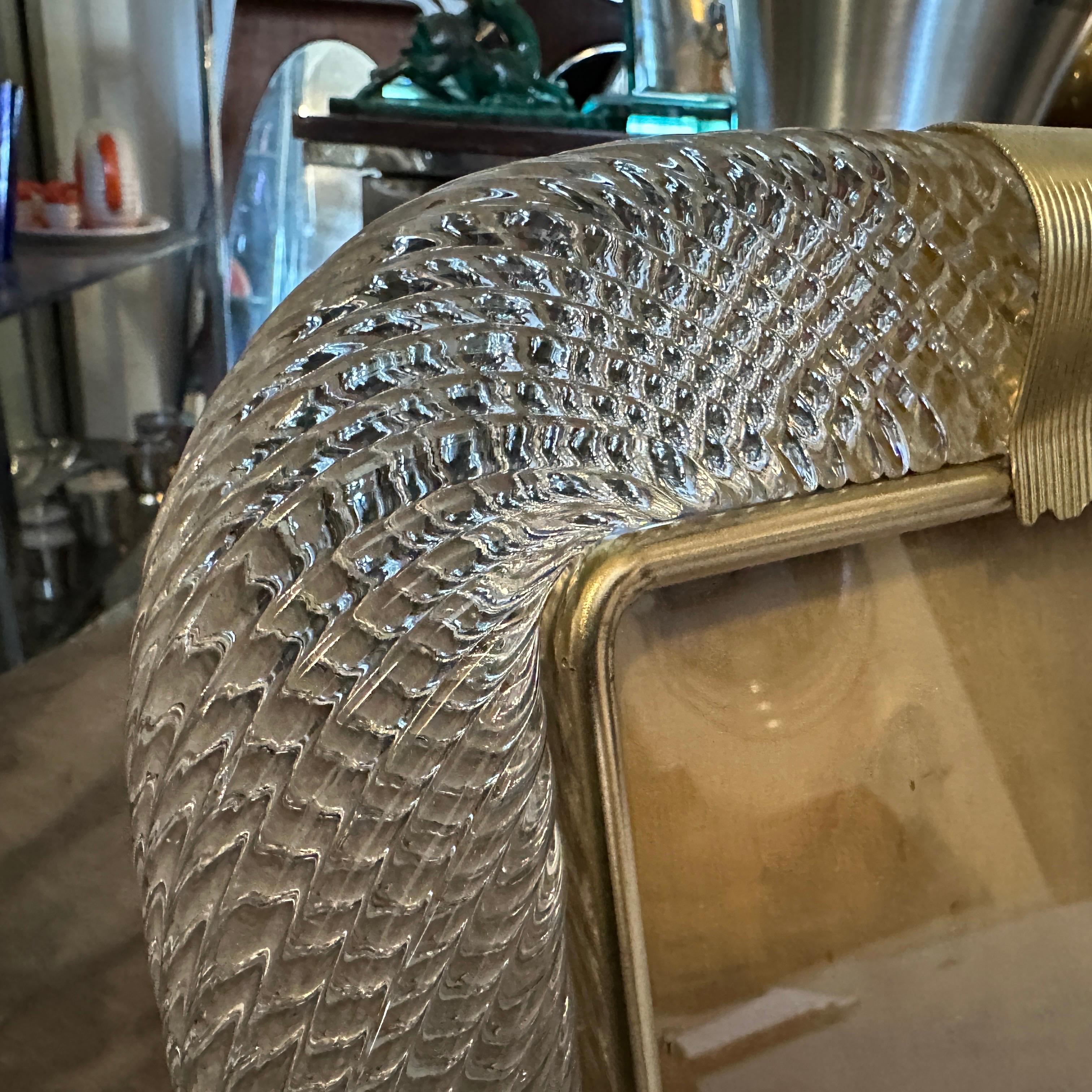 Marco de cristal de Murano transparente estilo Art Decó Barovier de los años 1990 en venta 1