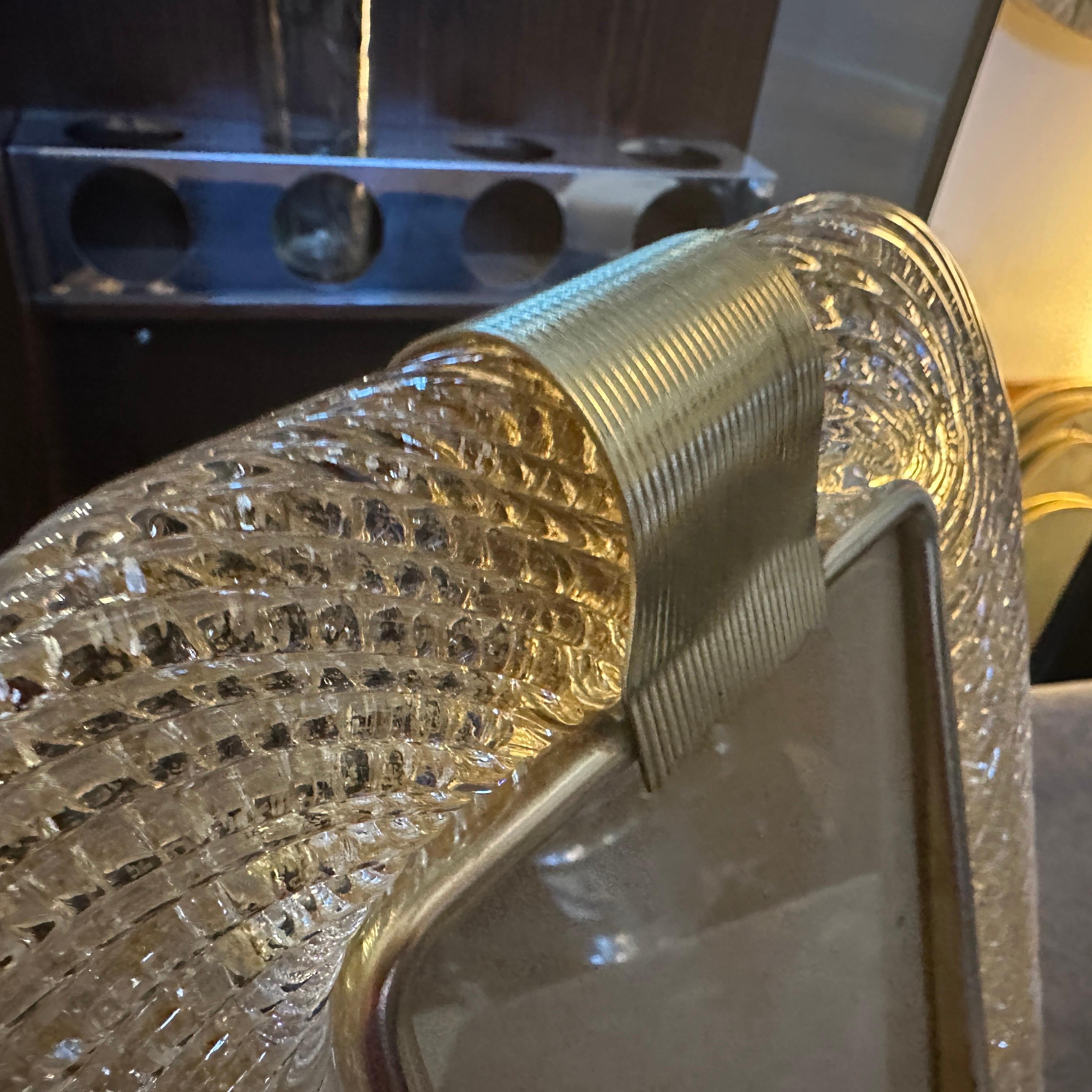 1990er Jahre Barovier Stil Art Deco Gold und klar Murano Glas Bilderrahmen 3