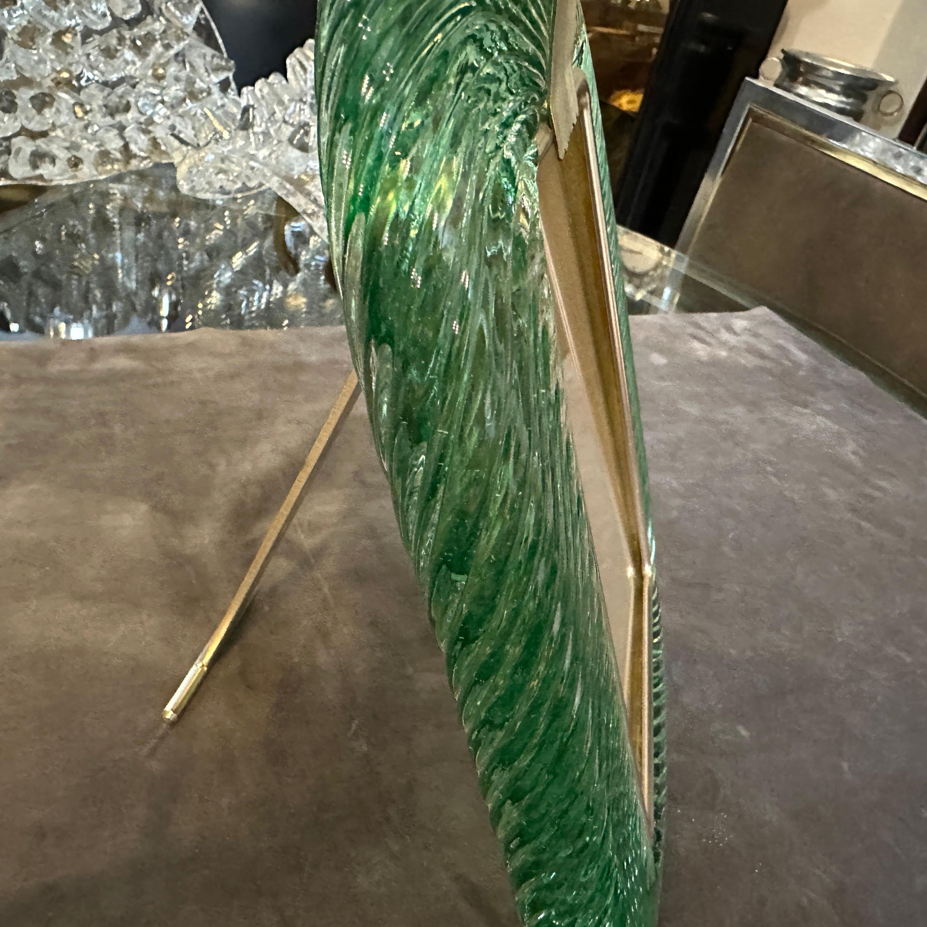 Marco de cristal de Murano verde estilo Art déco Barovier de los años 90 en venta 3