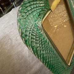 1990er Barovier Stil Art deco Grünes Murano Glas Bilderrahmen