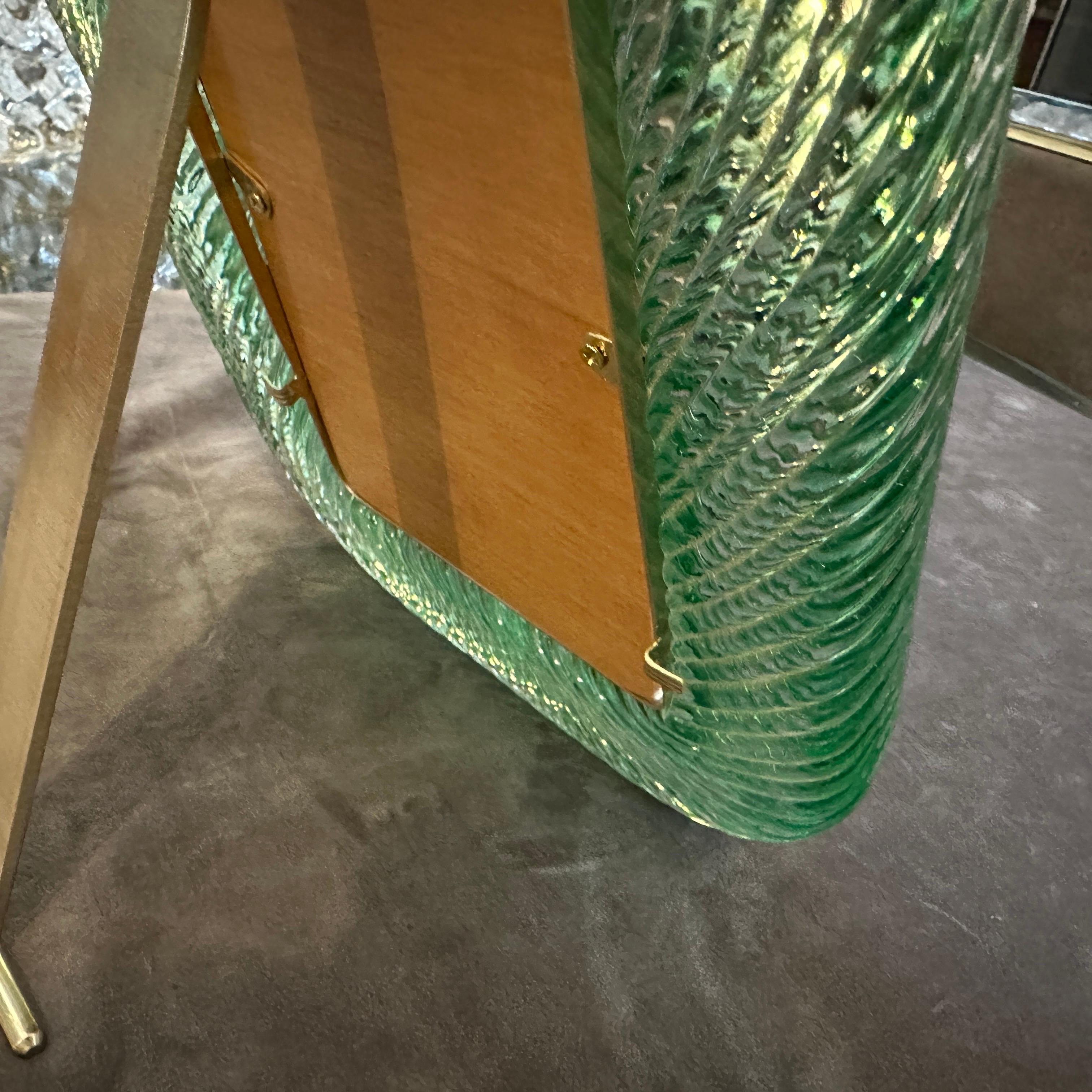 Marco de cristal de Murano verde estilo Art déco Barovier de los años 90 Art Decó en venta