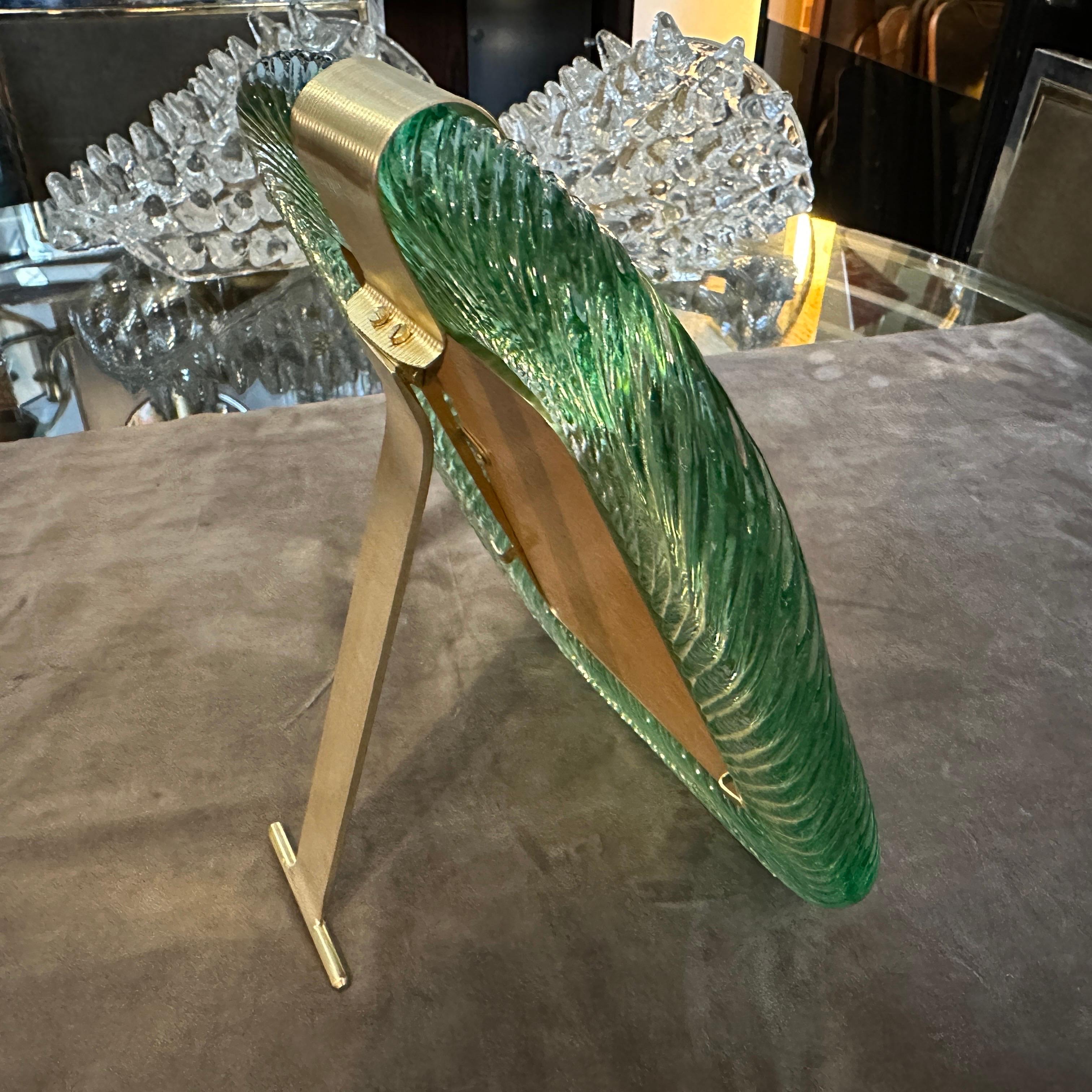 Marco de cristal de Murano verde estilo Art déco Barovier de los años 90 en Bueno estado para la venta en Aci Castello, IT