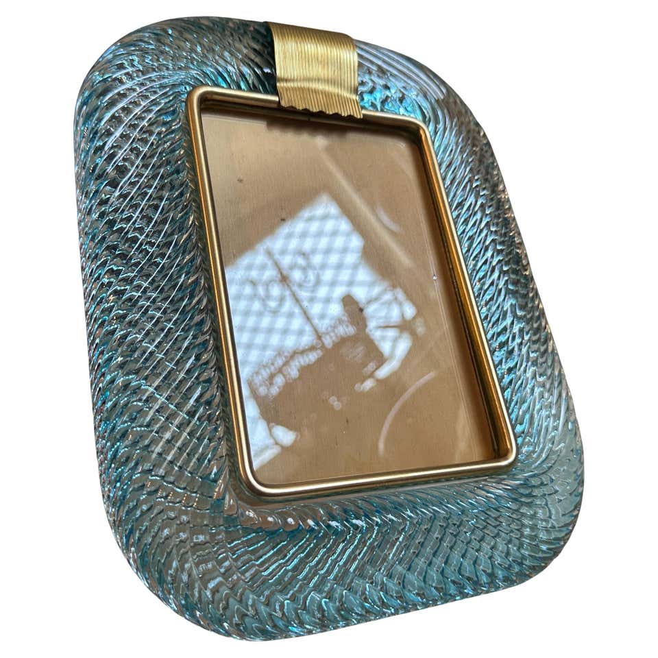 Style Rm15l Picture Frame 1990s Barovier Style Art deco Green Murano Glass Picture Frame For Sale ...