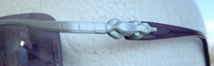 1990s Barry Kieselstein Cord Alligator Purple + Silver Chrome Vintage Sunglasses