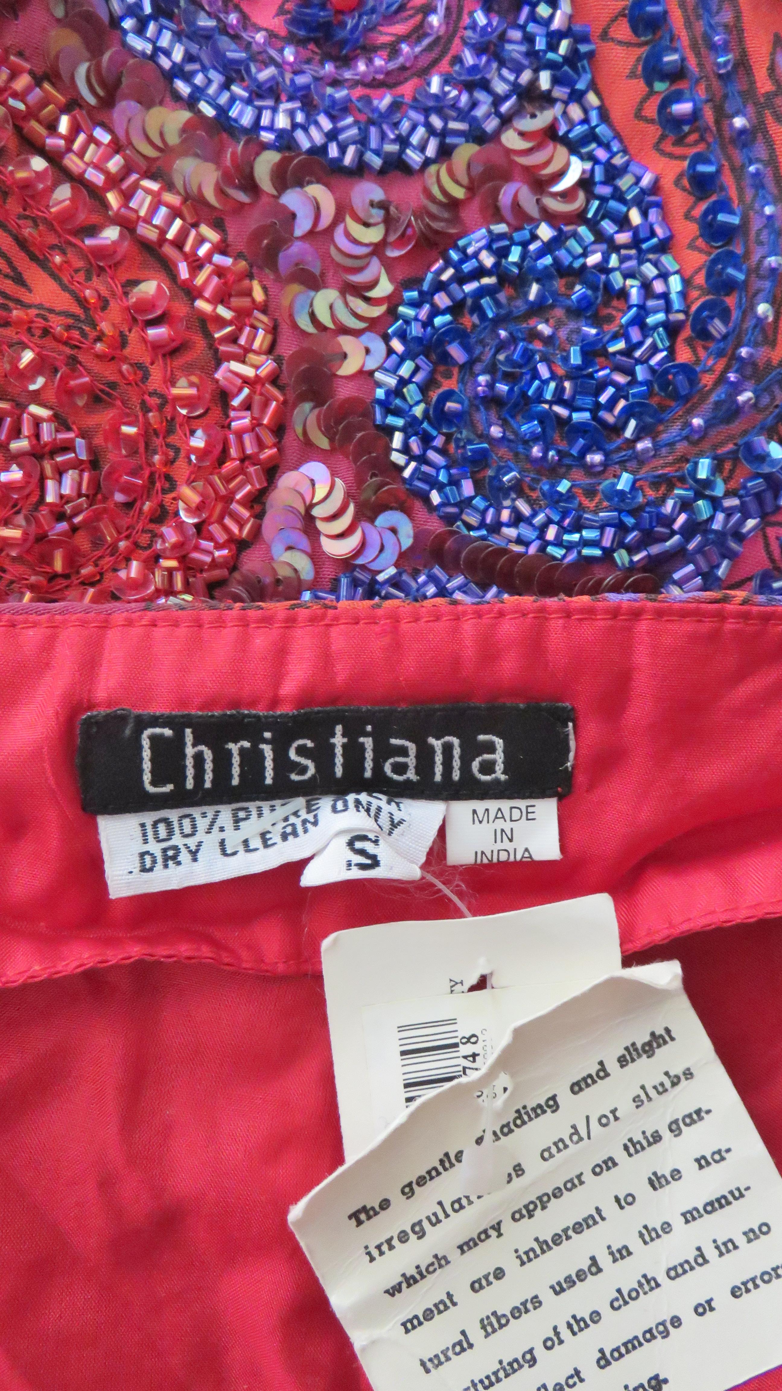  Christiana New Silk Beaded Pants 1990s For Sale 5