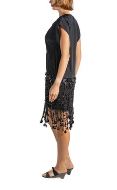 1990S Behnaz Sarafpour Black Silk Cocktail Dress