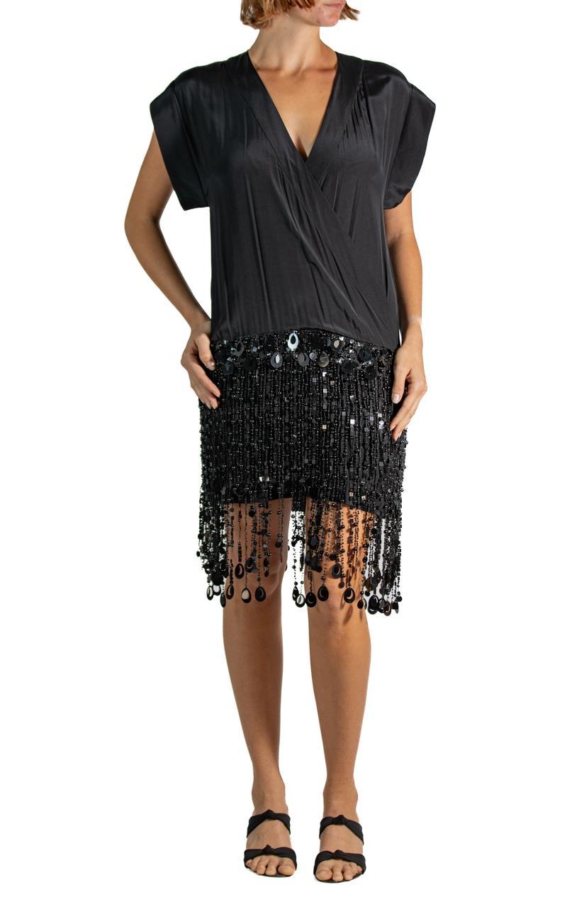 Women's 1990S Behnaz Sarafpour Black Silk Cocktail Dress For Sale