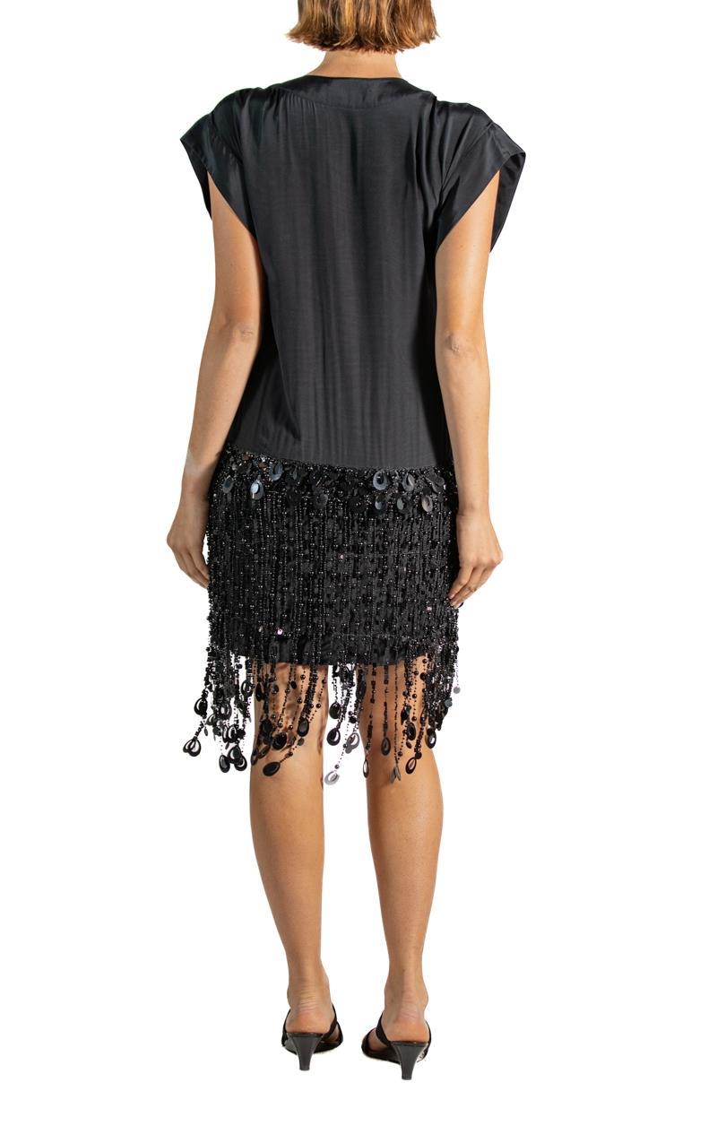 1990S Behnaz Sarafpour Black Silk Cocktail Dress For Sale 2